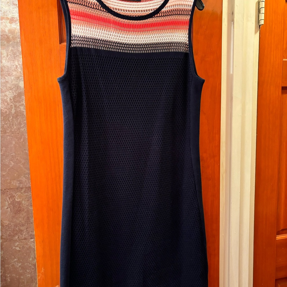Magaschoni Collection Womens Round Neck Sleeveless Fitted Stretchy Knit Dress L